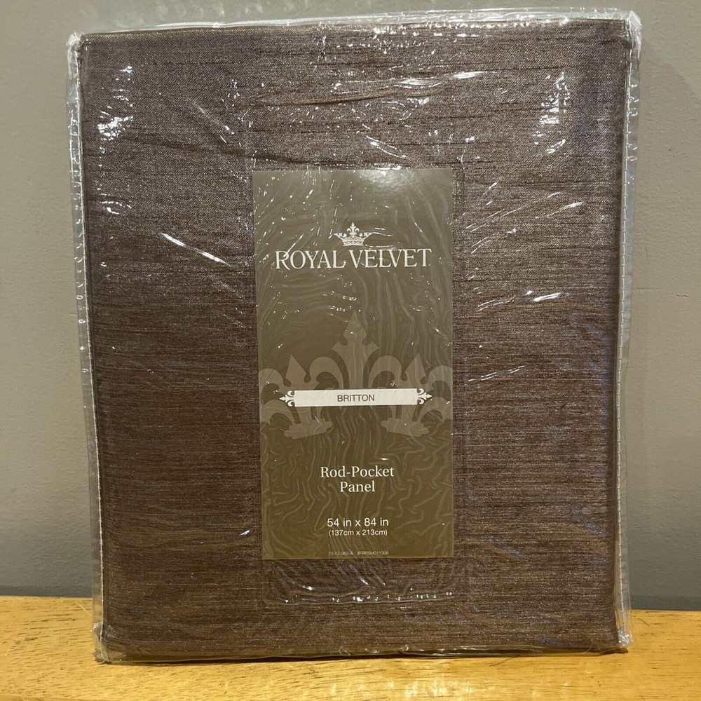 JCP Royal Velvet Britton Panel Curtain Portable Mushroom‎ Brown 54"x84" NWT